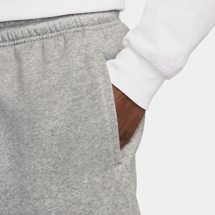 Club Fleece Swoosh Graphic Mens Shorts (Dark Grey Heather/Light Grey/White)