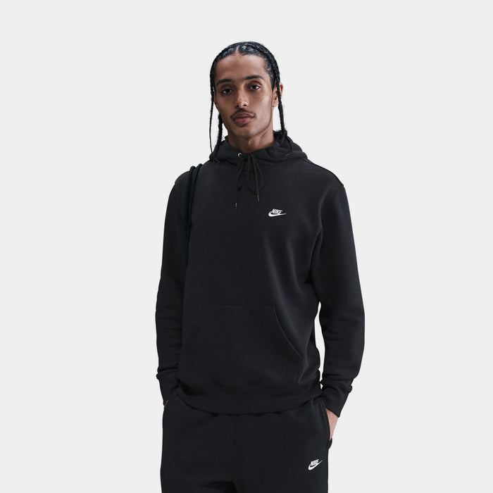 Club Pullover Fleece Mens Hoodie (Black/Black/White)
