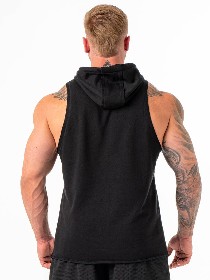 Collegiate Sleeveless Hoodie - Black Clothing Ryderwear