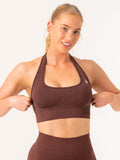 Contour Halter Bra - Chocolate Marl Clothing Ryderwear