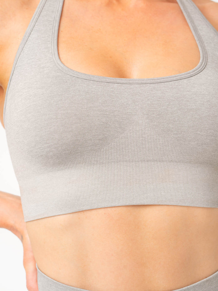 Contour Halter Bra - Light Grey Marl Clothing Ryderwear