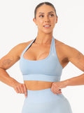 Contour Halter Bra - Sky Blue Marl Clothing Ryderwear