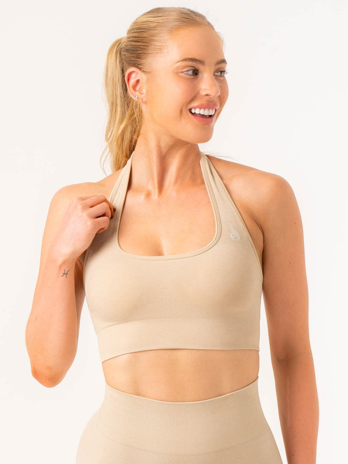 Contour Halter Bra - Stone Marl Clothing Ryderwear