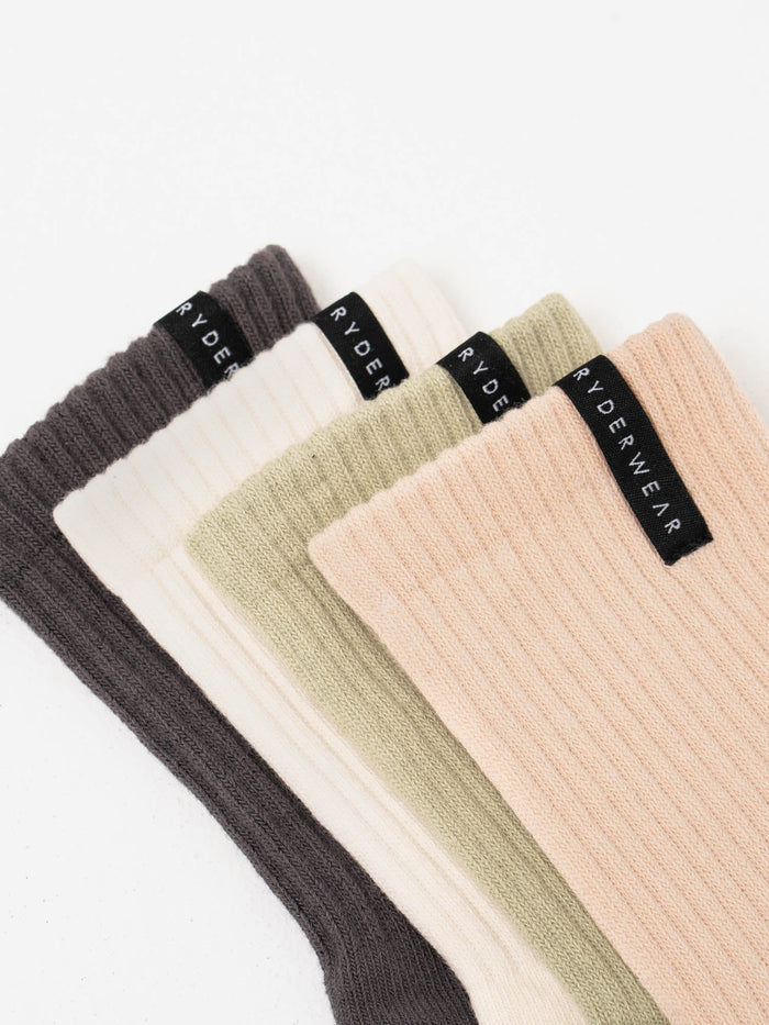 Crew Socks - Latte Stonewash Accessories Ryderwear