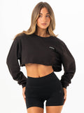 Cropped Sweater - Washed Black Clothing Ryderwear