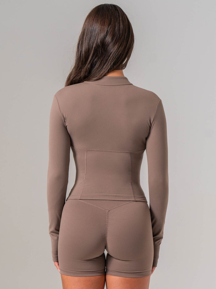 Cropped Zip Jacket - Cocoa Clothing Ryderwear