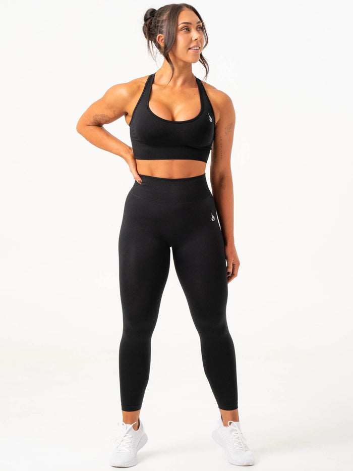 Cross Back Seamless Bra - Black Clothing Ryderwear