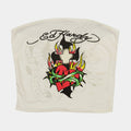 Cross Heart Tube Womens Top (White/Black)