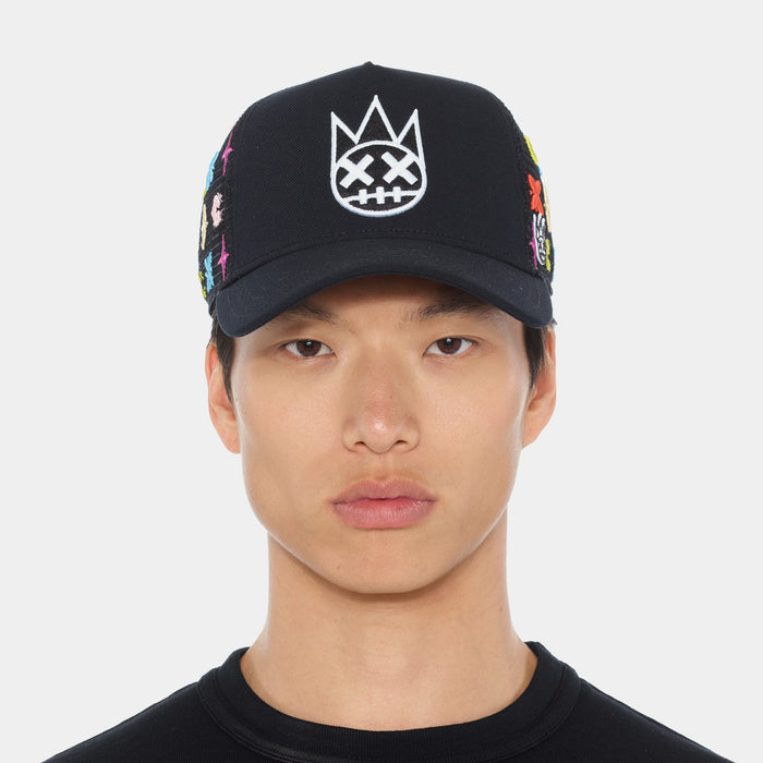 Cult Logo Pattern Mens Hat (Black)