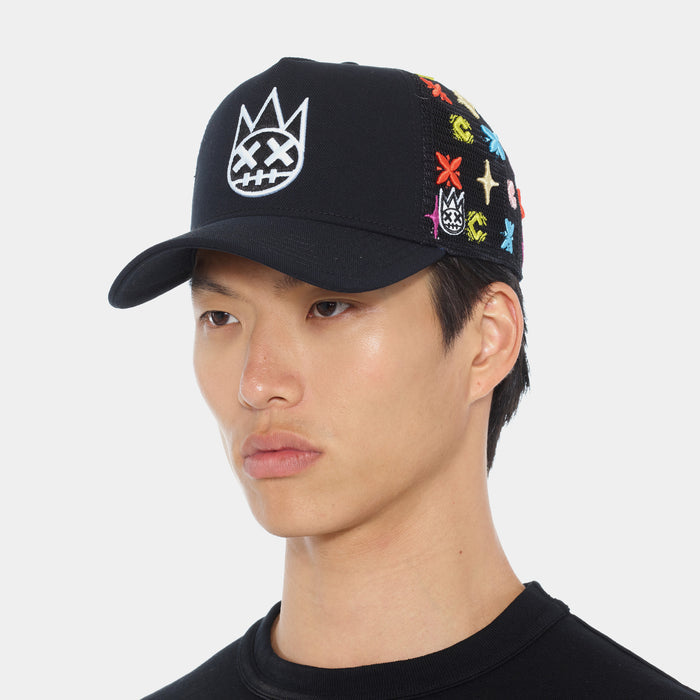 Cult Logo Pattern Mens Hat (Black)