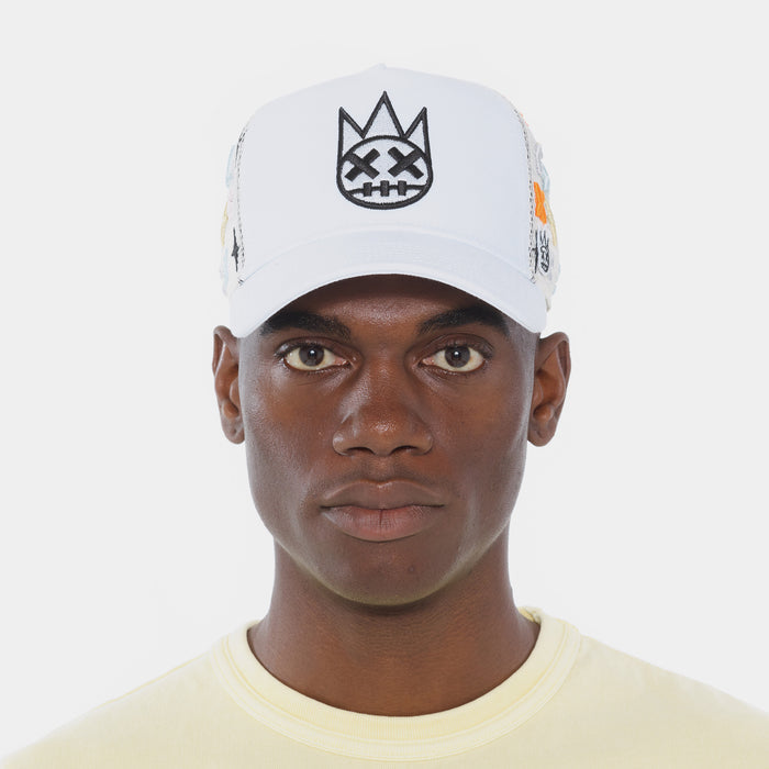 Cult Logo Pattern Mens Hat (White)