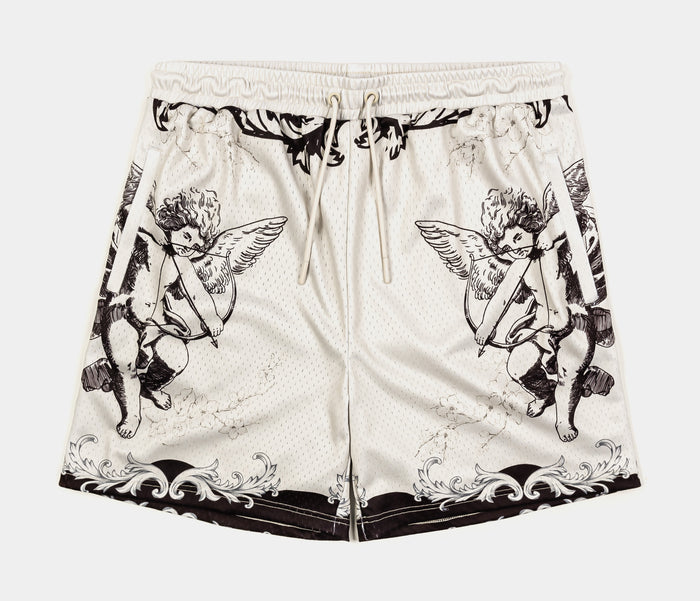 Cupid Mesh Mens Shorts (Beige/Grey/Black)