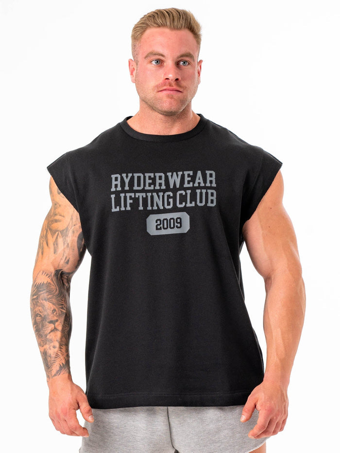 Cut Off Muscle Tank - Black Clothing Ryderwear