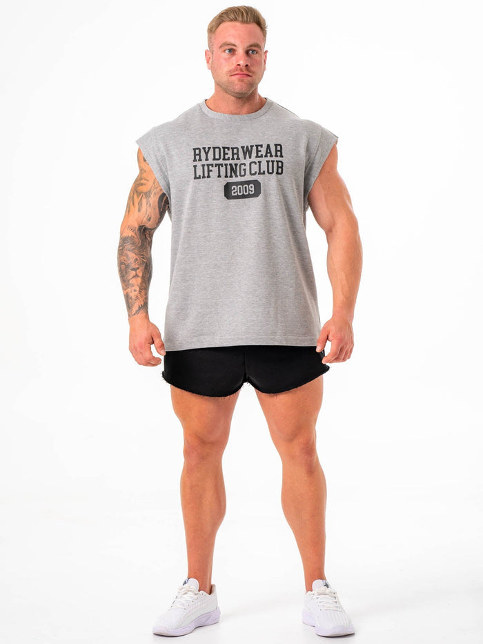 Cut Off Muscle Tank - Grey Marle Clothing Ryderwear