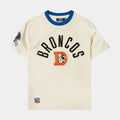 Denver Broncos Originals Ringer Mens Short Sleeve Shirt (Beige/Blue)