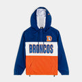 Denver Broncos Quarter Zip Mens Jacket (Blue/Orange)