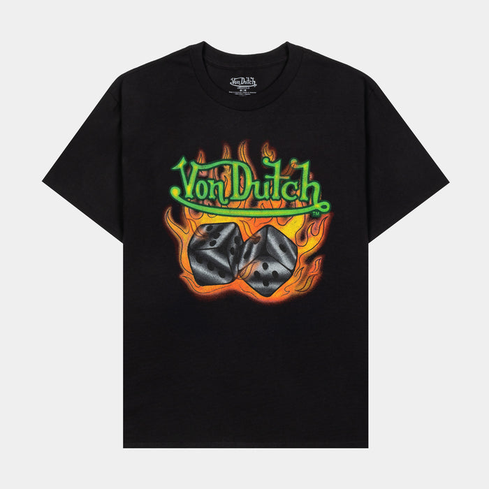 Dice Mens Short Sleeve Shirt (Black/Green)