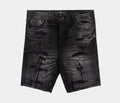 Distressed Denim Mens Shorts (Black)