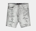 Distressed Denim Mens Shorts (Grey)