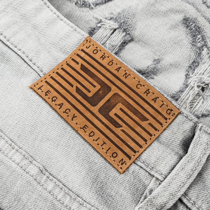 Distressed Denim Mens Shorts (Grey)