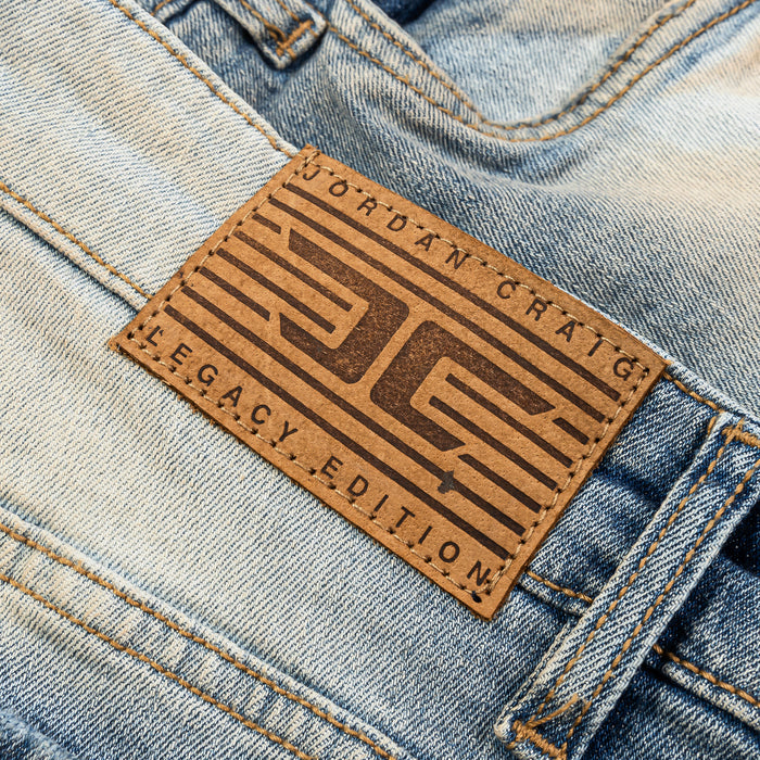 Distressed Denim Mens Shorts (Light Blue)
