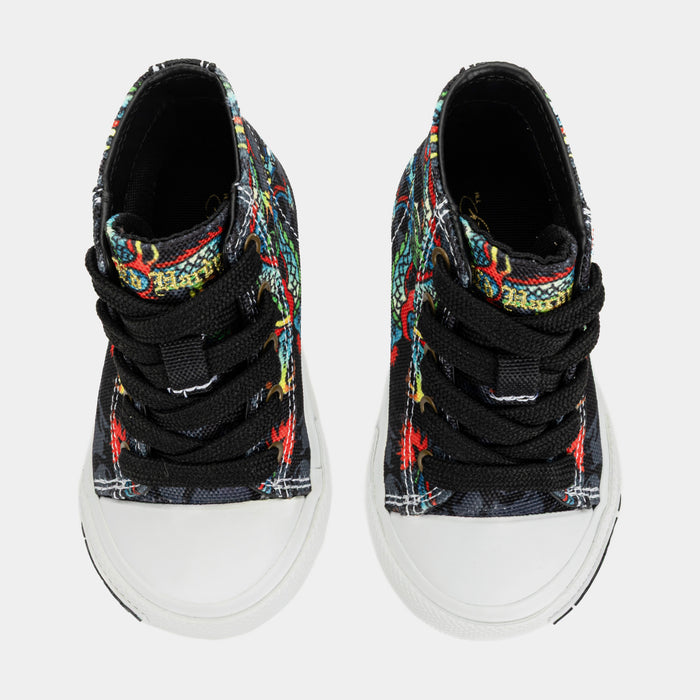 Dragon Tattoo High Top Infant Toddler Lifesyle Shoes (Black/White)