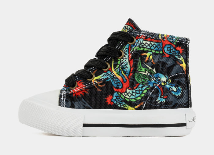 Dragon Tattoo High Top Infant Toddler Lifesyle Shoes (Black/White)