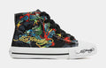 Dragon Tattoo High Top Preschool Lifestyle Shoes (Black/White)