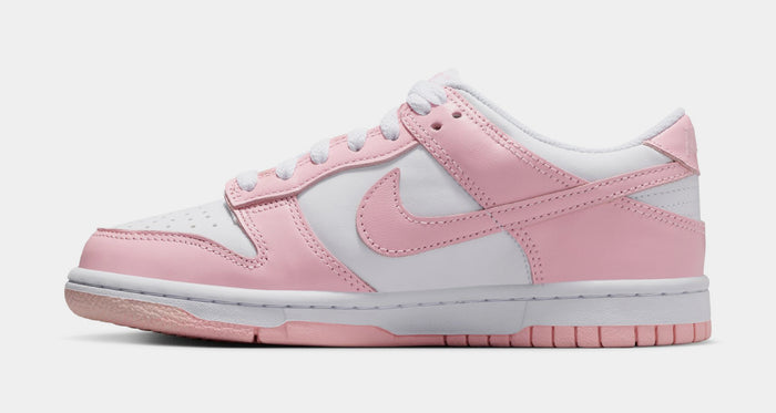 Dunk Low Grade School Lifestyle Shoes (White/Medium Soft Pink/White/White)