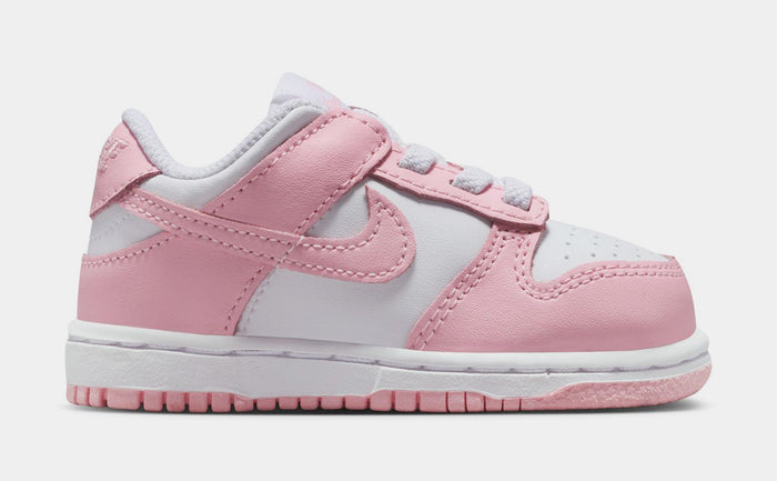 Dunk Low Infant Toddler Lifestyle Shoes (White/White/White/Medium Pink)
