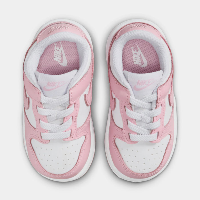 Dunk Low Infant Toddler Lifestyle Shoes (White/White/White/Medium Pink)