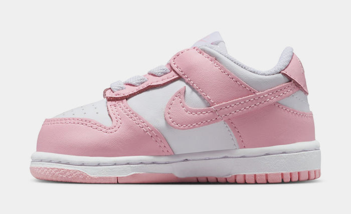 Dunk Low Infant Toddler Lifestyle Shoes (White/White/White/Medium Pink)
