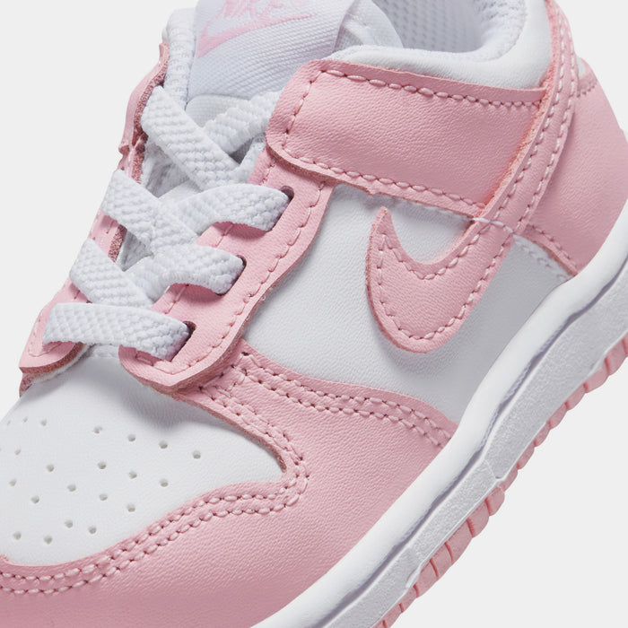 Dunk Low Infant Toddler Lifestyle Shoes (White/White/White/Medium Pink)