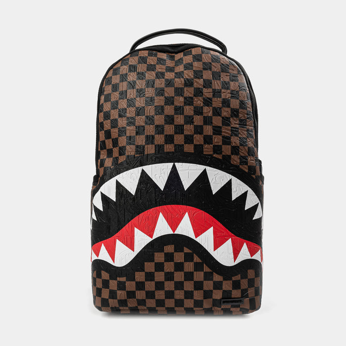 Emboss 2 Checkered Mens Backpack (Black/Brown)