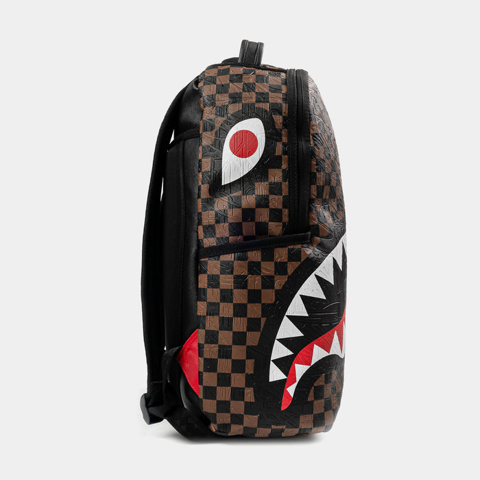 Emboss 2 Checkered Mens Backpack (Black/Brown)