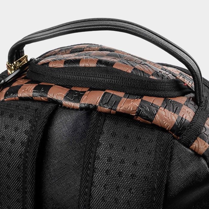 Emboss 2 Checkered Mens Backpack (Black/Brown)