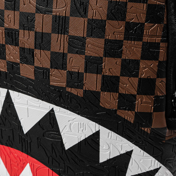 Emboss 2 Checkered Mens Backpack (Black/Brown)