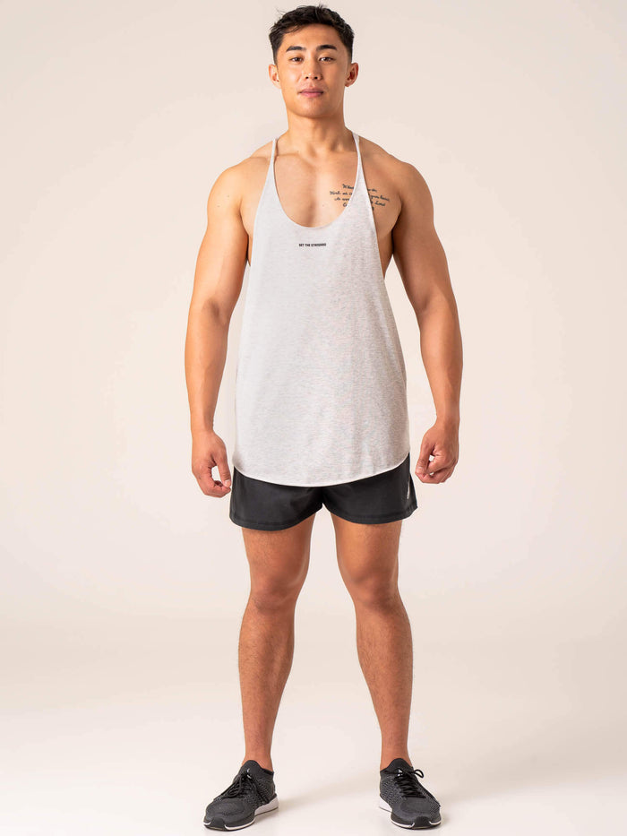 Emerge Arnie T-Back - Snow Grey Marl Clothing Ryderwear