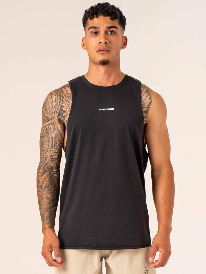 Emerge Drop Armhole Tank - Faded Black Clothing Ryderwear