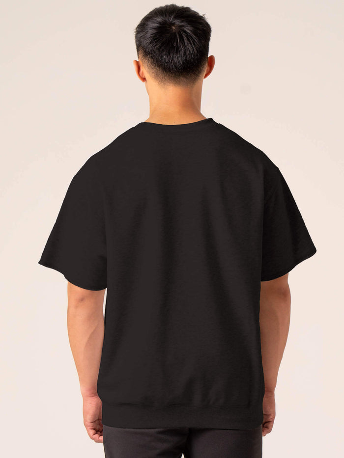 Emerge Fleece T-Shirt - Faded Black Clothing Ryderwear