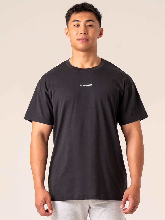 Emerge Oversized T-Shirt - Faded Black Clothing Ryderwear