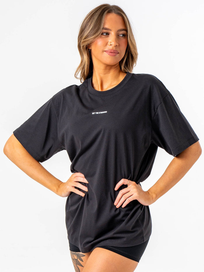 Emerge Oversized T-Shirt - Faded Black Clothing Ryderwear