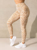Empower High Waisted Leggings - Vanilla Leopard Clothing Ryderwear
