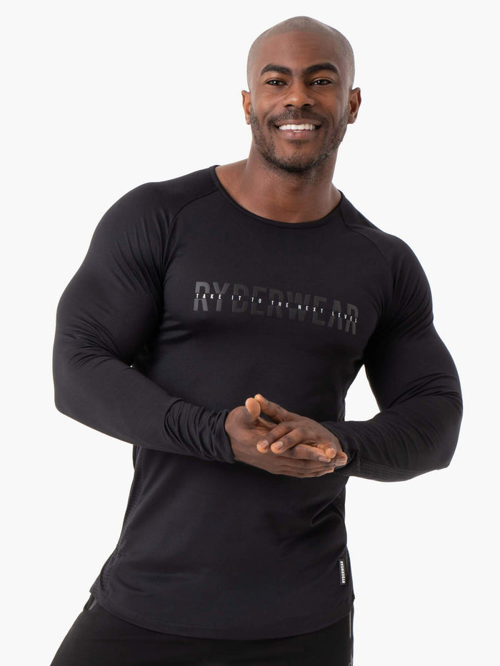 Energy Long Sleeve Top - Black Clothing Ryderwear