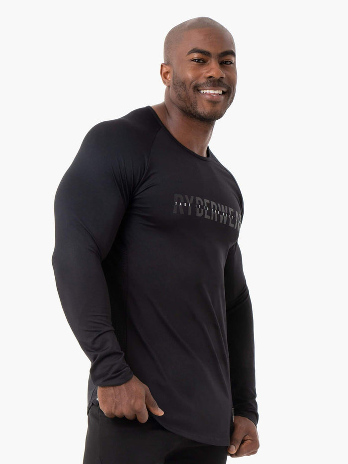 Energy Long Sleeve Top - Black Clothing Ryderwear