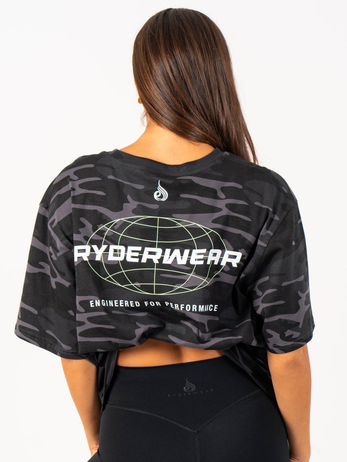 Energy Oversized T-Shirt - Black Camo Clothing Ryderwear
