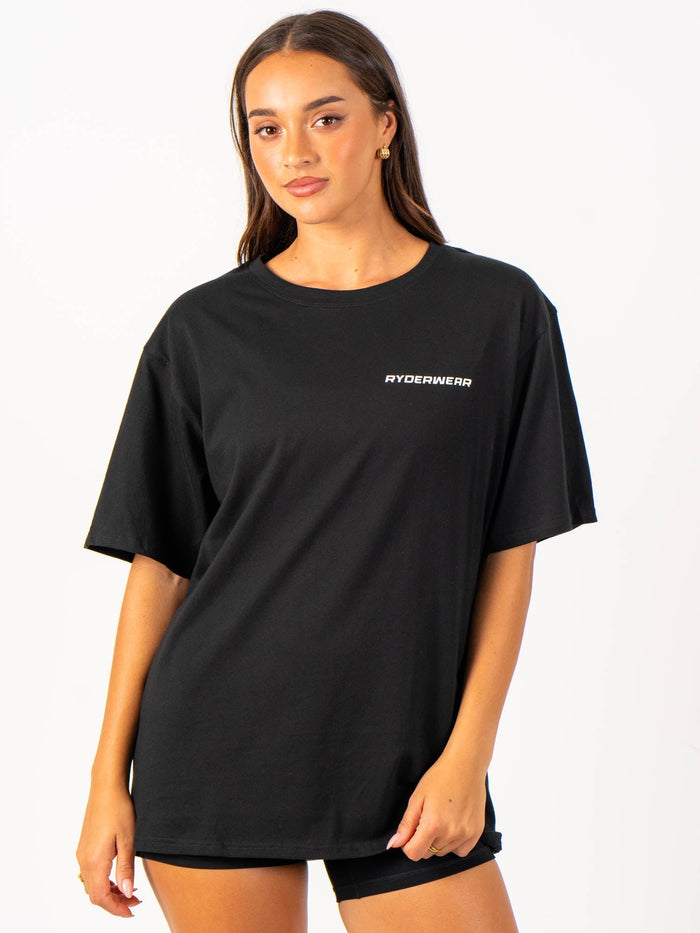 Energy Oversized T-Shirt - Black Clothing Ryderwear
