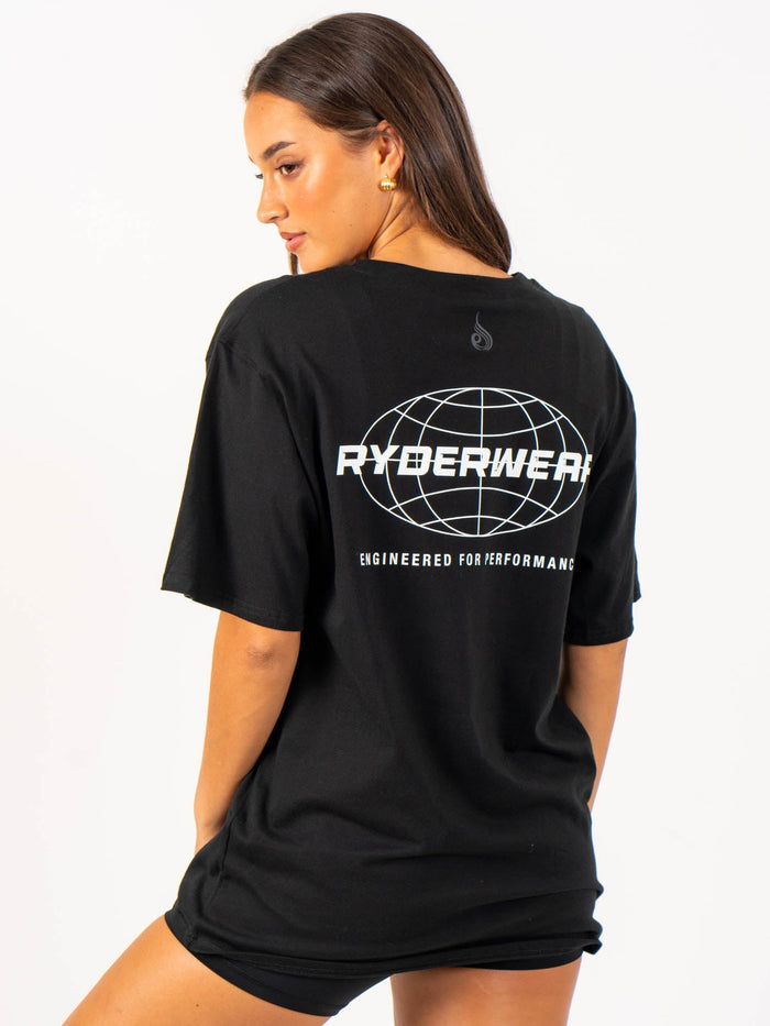 Energy Oversized T-Shirt - Black Clothing Ryderwear