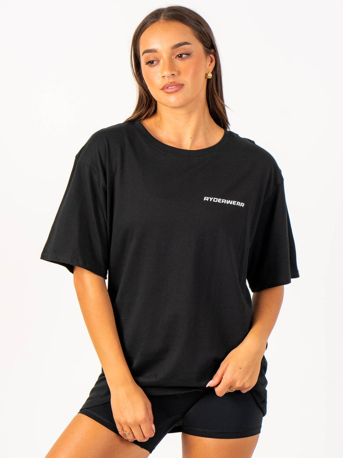Energy Oversized T-Shirt - Black Clothing Ryderwear