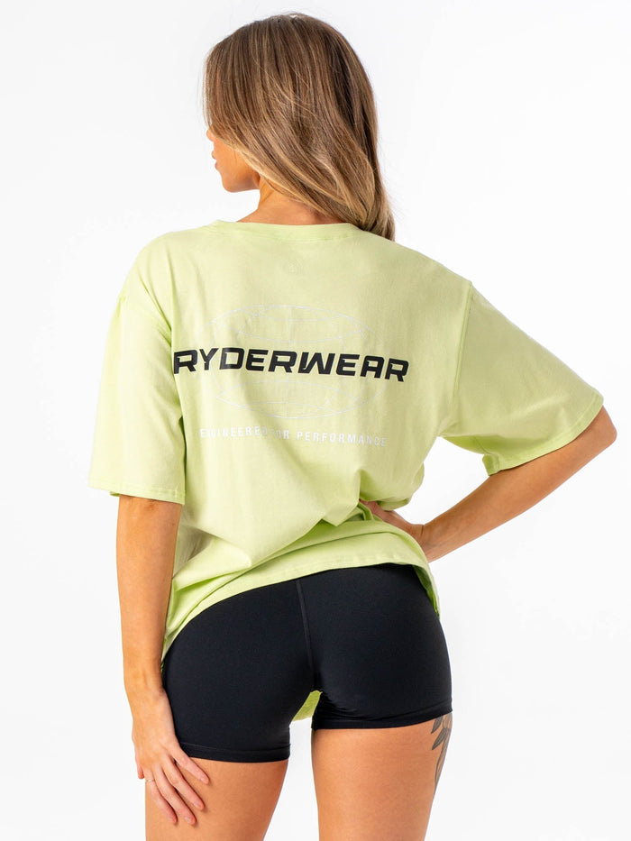 Energy Oversized T-Shirt - Lime Clothing Ryderwear